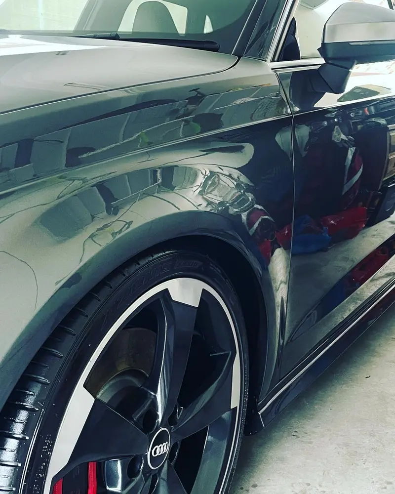 Black Audi paint and wheel