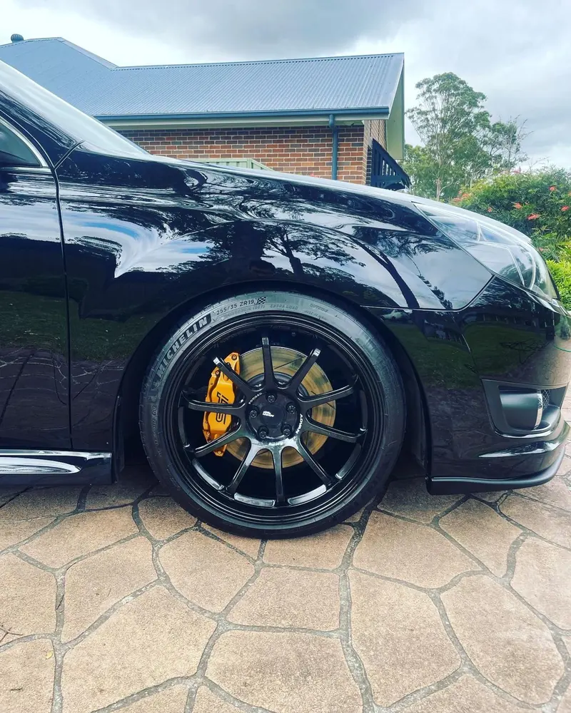 Black Mercedes with a high-gloss finish