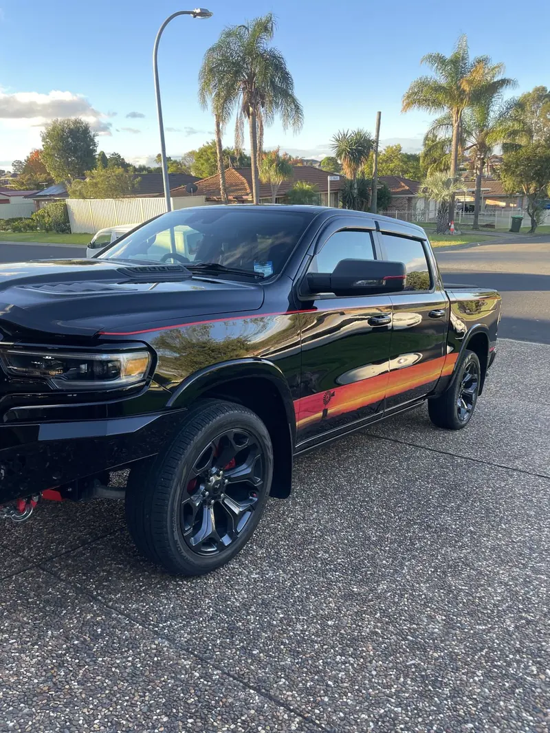 Black RAM ute after a full detail