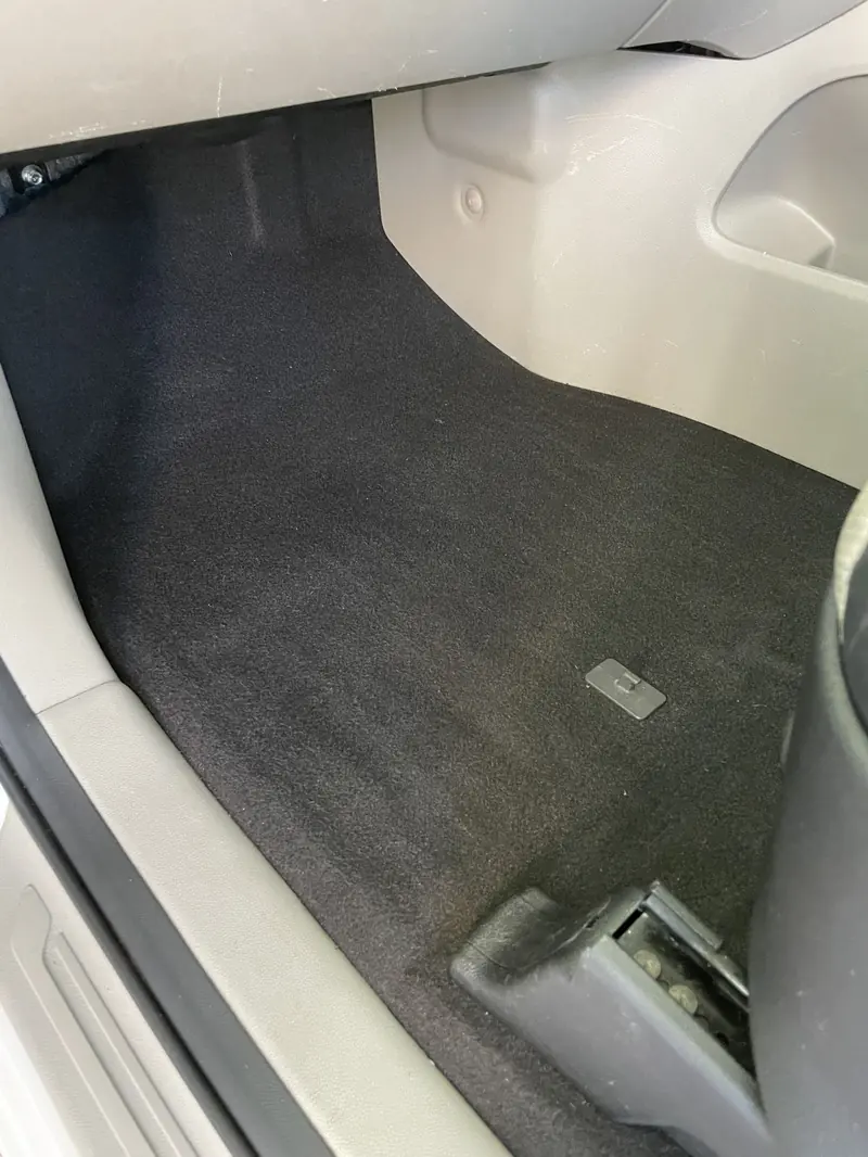 Front floor after shampoo and extraction