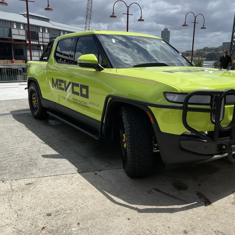Sign-written ute after a wash
