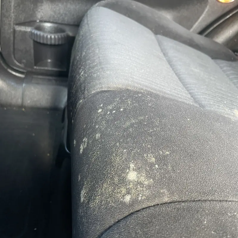 Mouldy cloth seat before detailing