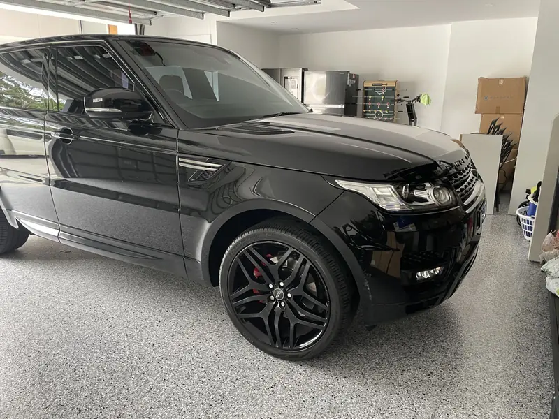 Black Range Rover Sport after washing