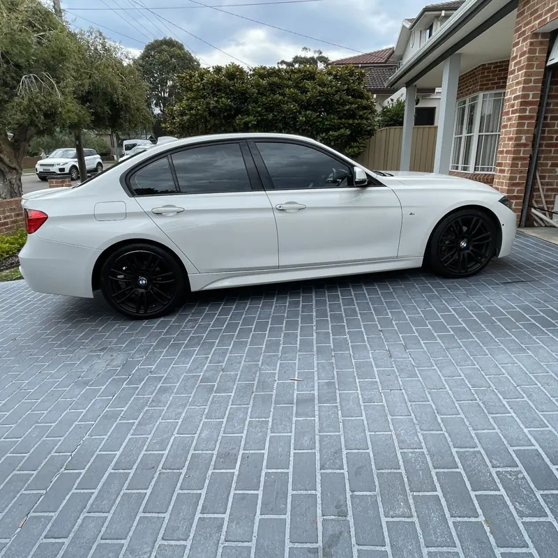 White BMW sedan