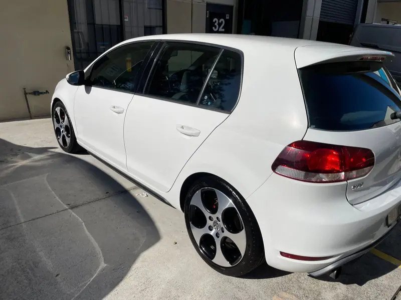 White Golf GTI after a mini detail